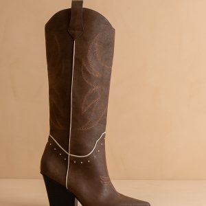 The Ashton | Coffee Cowgirl Boot with Flair *FINAL SALE*