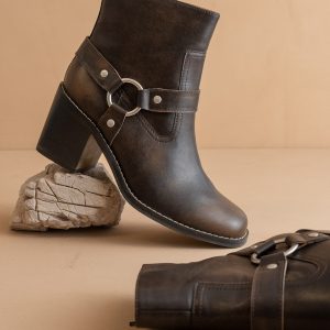 The Cameron | Coffee Heeled Moto Chelsea Boot *final sale*