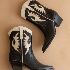 The Houston | Black Layered panel Cowgirl boot *FINAL SALE*