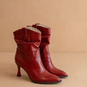 The Jolene | Red Kitten Heeled Western Boot