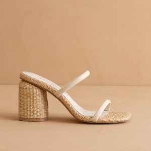 The Margaret | Beige Rattan Heel