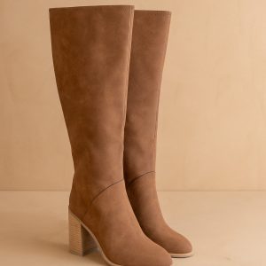 The Shiloh | Brown Knee High Block Heel Boot