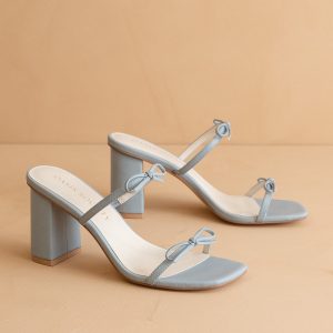 The Wendy | Blue Double Strap Bow Heels