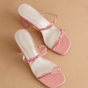 The Wendy | Pink Double Strap Double Bow Heels *FINAL SALE*