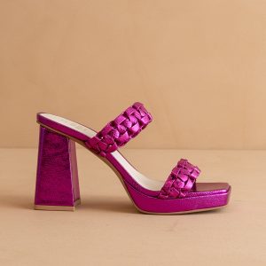 The Zenda | Metallic Pink Braided chunky platform party heel *FINAL SALE*